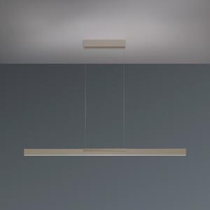 BOPP Bopp LED viseća lampa Nano 2.0, duljina 140 cm, taupe, metal, prigušiva, Bež, Dnevni boravak/blagovaonica, Aluminij