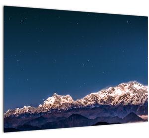 Staklena slika planina i noćnog neba (70x50 cm)
