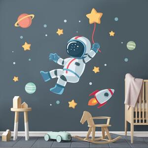 Dječja zidna naljepnica Ambiance Astronaut in Starry Space, 90 x 60 cm