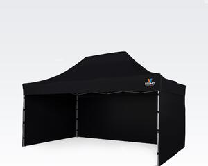 Vrtni šator 3x4,5m - sa 3 zida - Crno