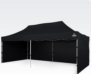 Vrtni šator 3x6m - sa 3 zida - Crno