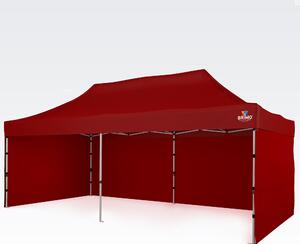 Vrtni šator 3x6m - sa 3 zida - Crvena