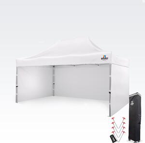 Profesionalni promo sklopivi vrtni paviljon 3x4,5m | Masivni ALU profil 1,8 mm - sa 3 zida - Bijela