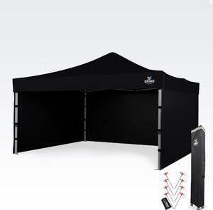 Aluminijski promo šator 4x4 m ALU EXCLUSIVE – 3 stjene, HEX 45 mm - sa 3 zida - Crno