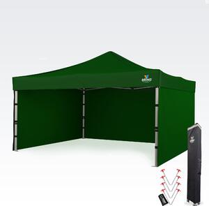 Aluminijski promo šator 4x4 m ALU EXCLUSIVE – 3 stjene, HEX 45 mm - sa 3 zida - Zelena