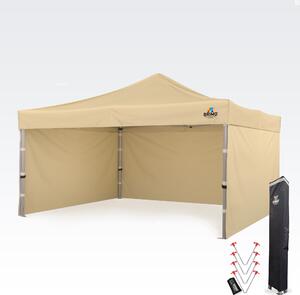Aluminijski promo šator 4x4 m ALU EXCLUSIVE – 3 stjene, HEX 45 mm - sa 3 zida - Bež