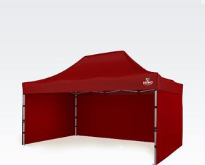 Nožničasti šator 3x4,5 m ALU, također za motosport - sa 3 zida - Crvena