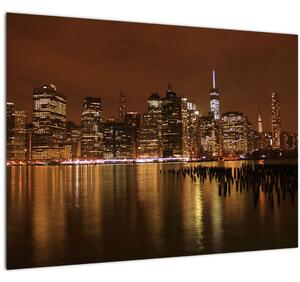 Staklena slika noćnog grada (70x50 cm)