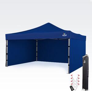 Aluminijski promo šator 4x4 m ALU EXCLUSIVE – 3 stjene, HEX 45 mm - sa 3 zida - Plava