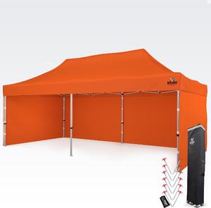 Aluminijski nožničasti šator 4x8 m za motosport i depo - sa 3 zida - Narančasta