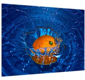 Staklena slika - narančasta u vodi (70x50 cm)