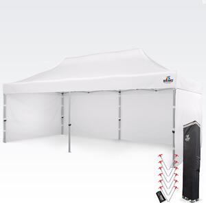 Aluminijski nožničasti šator 4x8 m za motosport i depo - sa 3 zida - Bijela