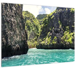 Staklena slika planinske rijeke (70x50 cm)