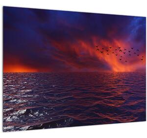 Staklena slika mora s pticama (70x50 cm)