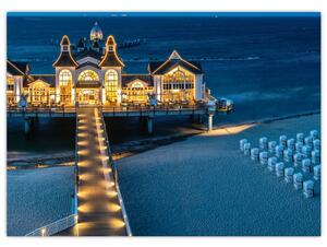 Staklena slika - hotel na plaži (70x50 cm)