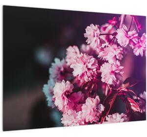 Staklena slika cvijetova na stablu (70x50 cm)