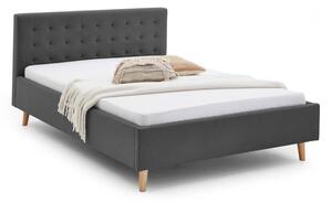 Sivi tapecirani bračni krevet 140x200 cm Paros - Meise Möbel