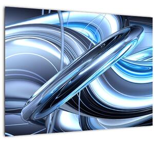 Staklena slika plave apstrakcije (70x50 cm)