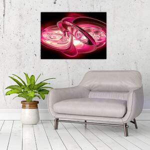 Staklena slika ružičastih fraktala (70x50 cm)