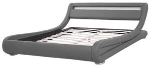 Zondo Bračni krevet 180 cm AVENUE (s podnicom i LED rasvjetom) (siva). 1007153