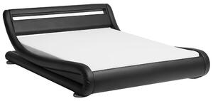 Zondo Bračni krevet 180 cm AVENUE (s podnicom i LED rasvjetom) (crna). 1007131