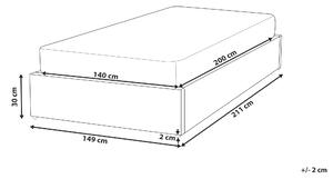 Zondo Bračni krevet 140 cm DIJON (s podnicom i prostorom za odlaganje) (siva). 1007233