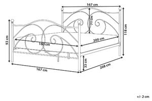 Zondo Bračni krevet 160 cm DIROU (S podnicom) (crna) . 1007239