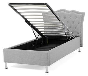 Zondo Jednostruki krevet 90 cm MATH (s podnicom i prostorom za odlaganje) (siva). 1007362