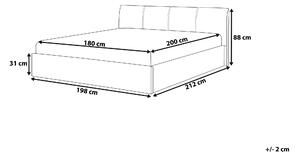 Zondo Bračni krevet 180 cm ORBIT (s podnicom prostorom za odlaganje) (bež). 1007411