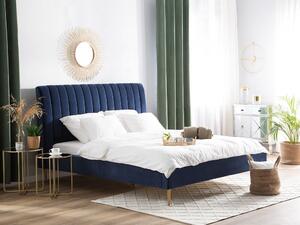 Zondo Bračni krevet 180 cm MASALA (tekstil) (plava) (s podnicom). 1018552