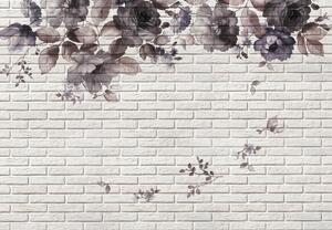Foto tapeta - Zid s buketom cvijeća (147x102 cm)