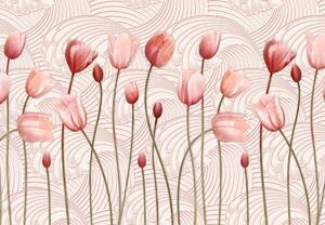 Foto tapeta - Ružičasti tulipani (147x102 cm)