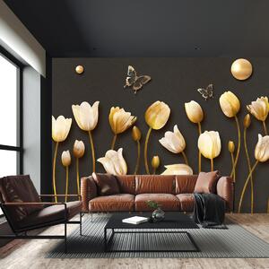 Foto tapeta - Zlatni tulipani (147x102 cm)
