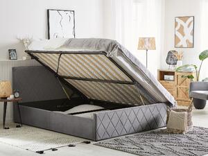 Zondo Bračni krevet 160 cm ROFARIO (siva) (baršun) (s podnicom i prostorom za odlaganje). 1023481