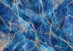 Foto tapeta - Plavi mramor sa zlatom (147x102 cm)