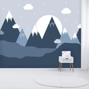 Foto tapeta - Planinski vrhovi, plava (147x102 cm)