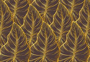 Foto tapeta - Zlatno lišće, tamno (147x102 cm)