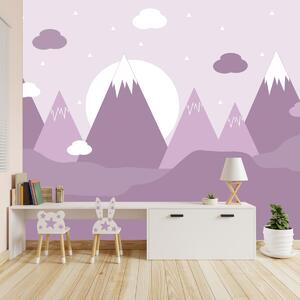 Foto tapeta - Planinski vrhovi, ružičasti (147x102 cm)