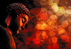 Foto tapeta - Buda u crvenim tonovima (147x102 cm)