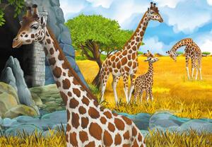 Foto tapeta - Obitelj žirafa (147x102 cm)