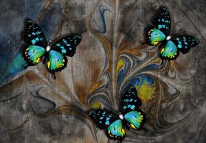 Foto tapeta - Svijetli leptiri na slici (147x102 cm)