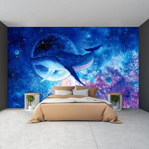 Foto tapeta - Naslikani kit u svemiru (147x102 cm)