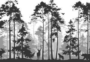 Foto tapeta - Šuma puna životinja (147x102 cm)