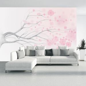 Foto tapeta - Drvo s ružičastim cvjetovima (147x102 cm)