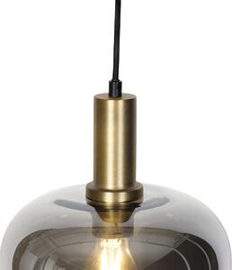 Pametna viseća lampa crna sa zlatom i dimnim staklom uključujući WiFi G95 - Zuzanna