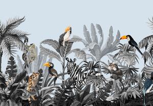 Foto tapeta - Životinje u tropskoj šumi (147x102 cm)