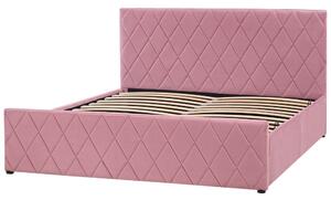 Zondo Bračni krevet 160 cm Rhett (ružičasta) (s podnicom i prostorom za odlaganje). 1075602