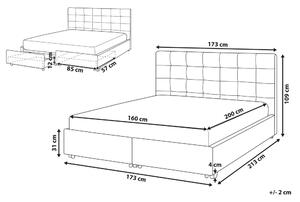Zondo Bračni krevet 160 cm Rhiannon (bež) (s podnicom i prostorom za odlaganje). 1075621