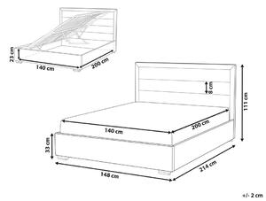 Zondo Bračni krevet 140 cm Ruthine (bež) (s podnicom i prostorom za odlaganje). 1075678