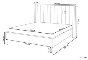 Zondo Bračni krevet 140 cm Vue (sivo-bež) (s podnicom). 1076447